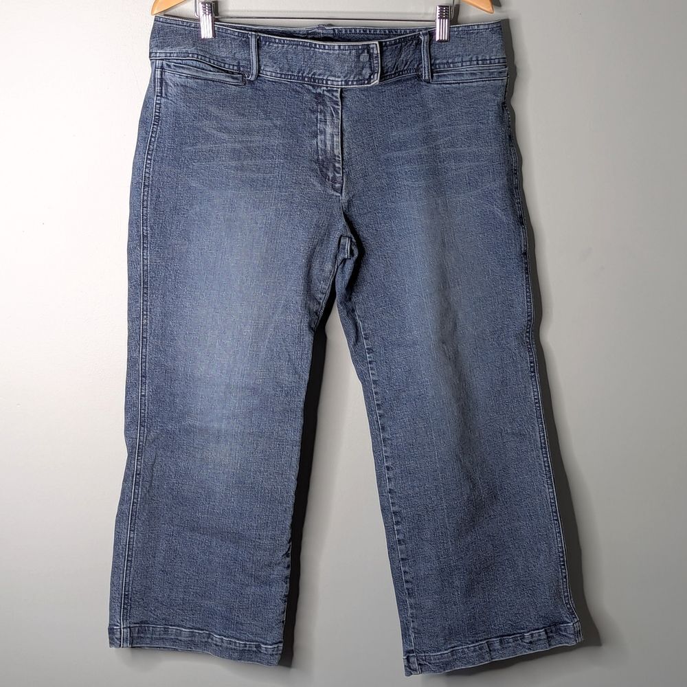 J.Crew Trouser Jeans Mid Rise Cropped Medium Blue Rinse Size 14